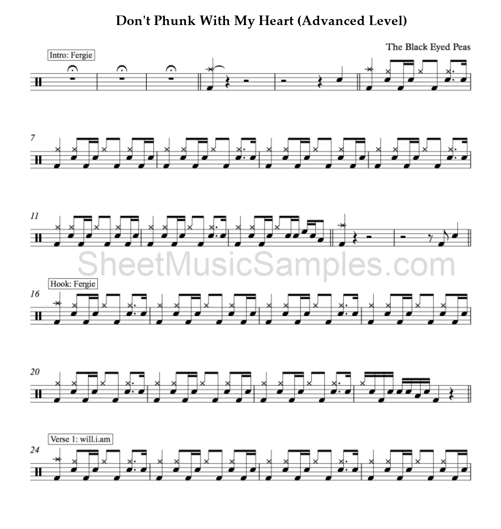 Don't Phunk With My Heart (Advanced Level)