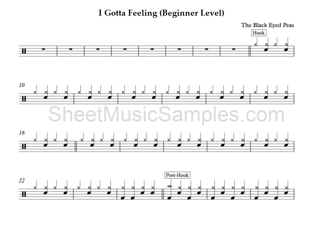 I Gotta Feeling (Beginner Level)