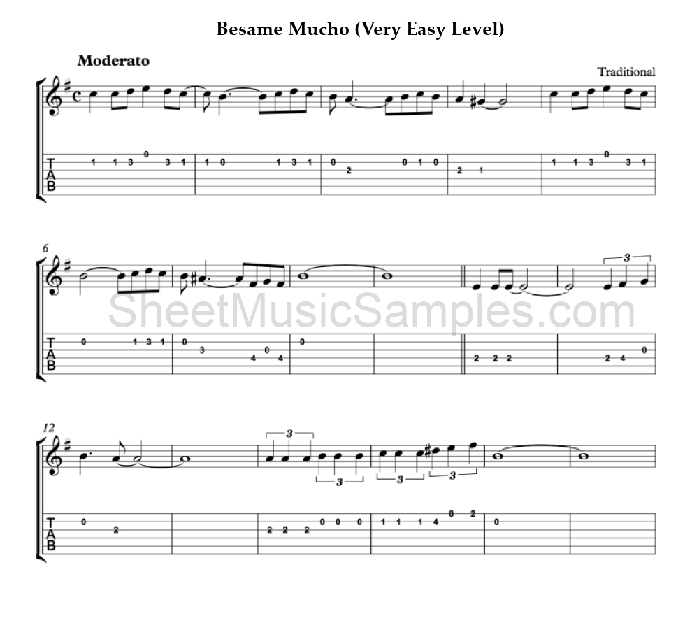 Besame Mucho (Very Easy Level)