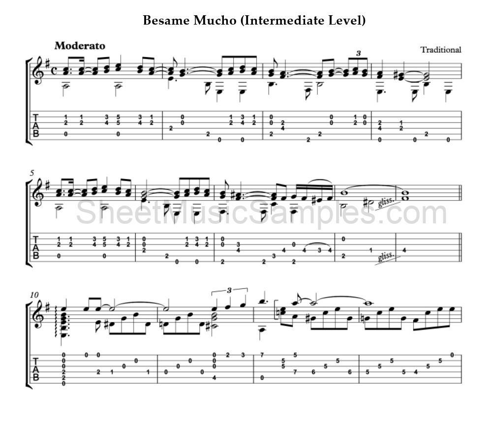 Besame Mucho (Intermediate Level)