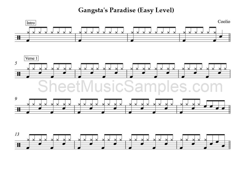 Gangsta's Paradise (Easy Level)