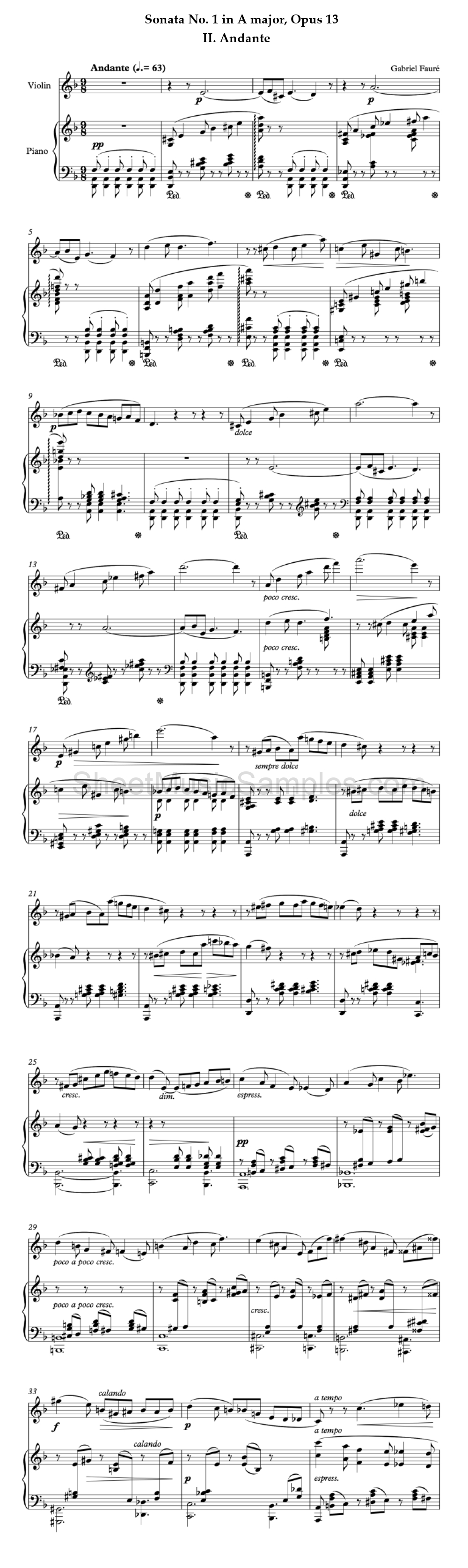 Sonata No. 1 in A major, Opus 13 - II. Andante