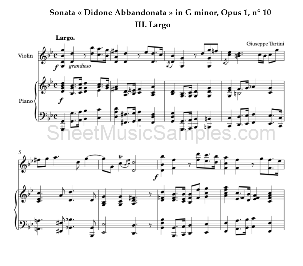 Sonata « Didone Abbandonata » in G minor, Opus 1, n° 10 - III. Largo