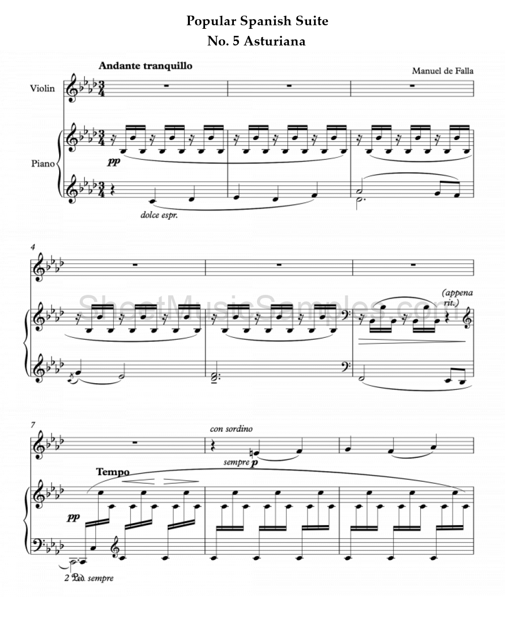 Popular Spanish Suite - No. 5 Asturiana