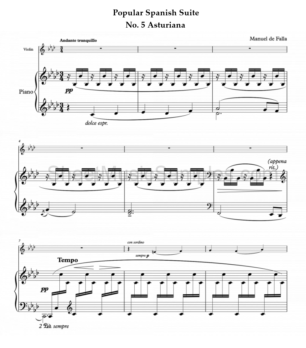 Popular Spanish Suite - No. 5 Asturiana