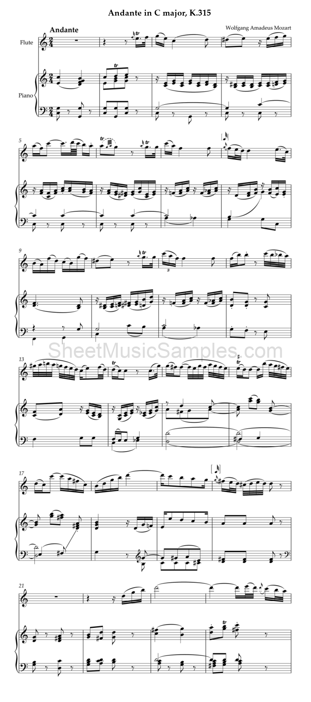 Andante in C major, K.315