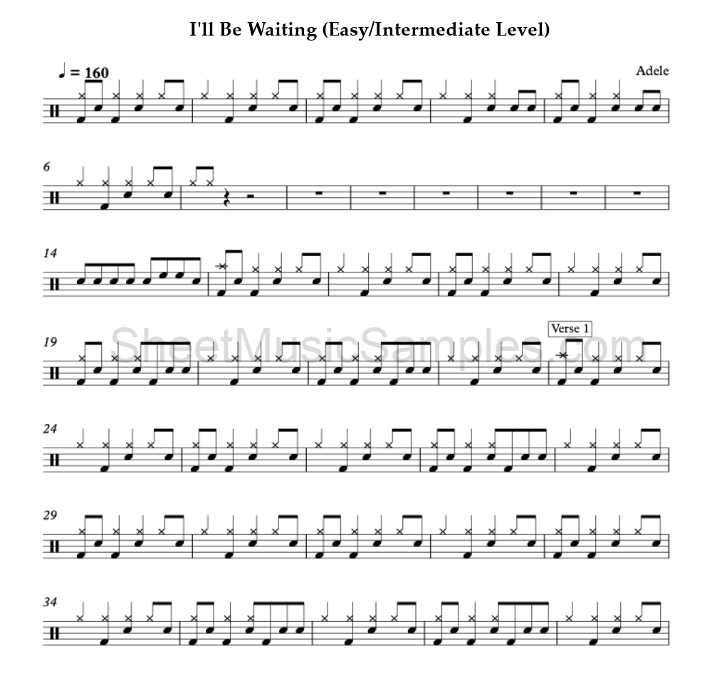 I'll Be Waiting (Easy/Intermediate Level)