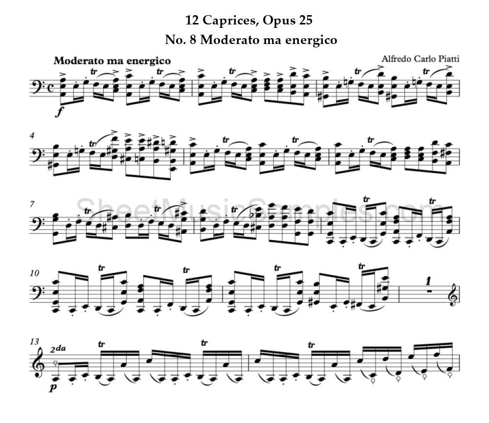 12 Caprices, Opus 25 - No. 8 Moderato ma energico