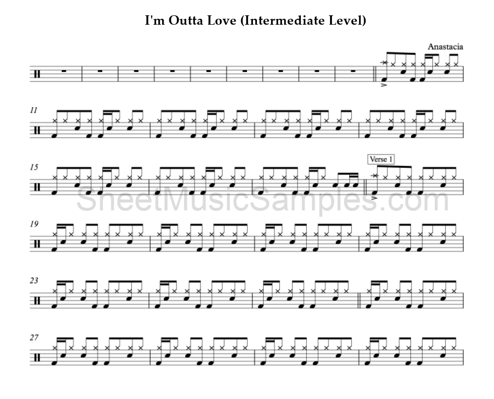 I'm Outta Love (Intermediate Level)