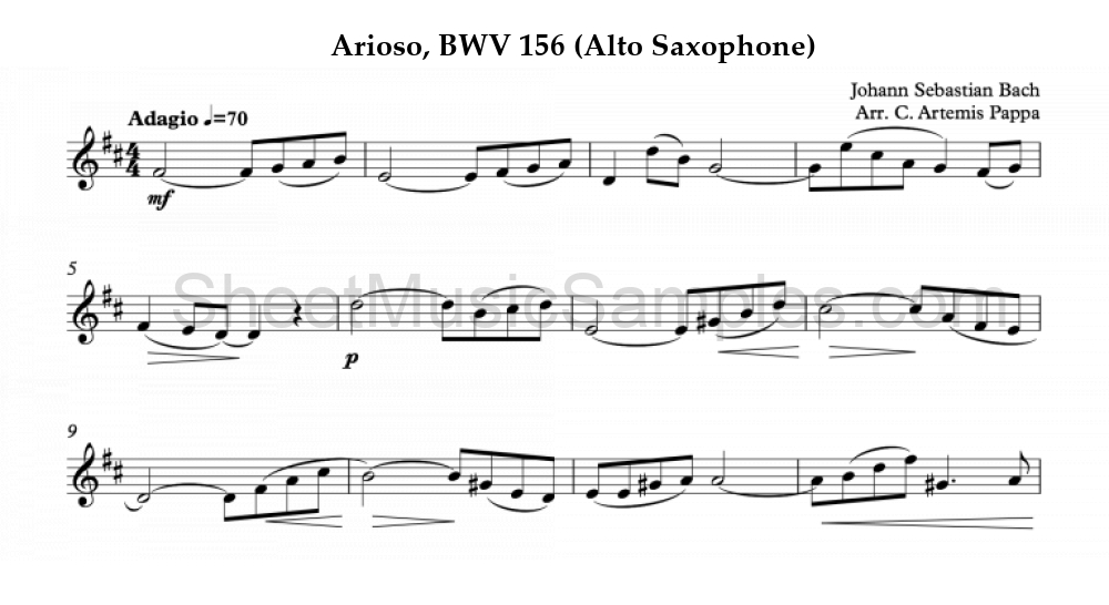 Arioso, BWV 156 (Alto Saxophone)