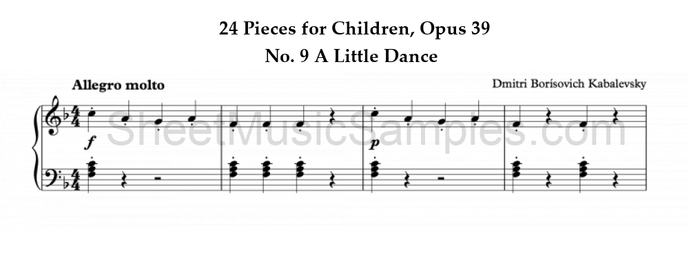 24 Pieces for Children, Opus 39 - No. 9 A Little Dance