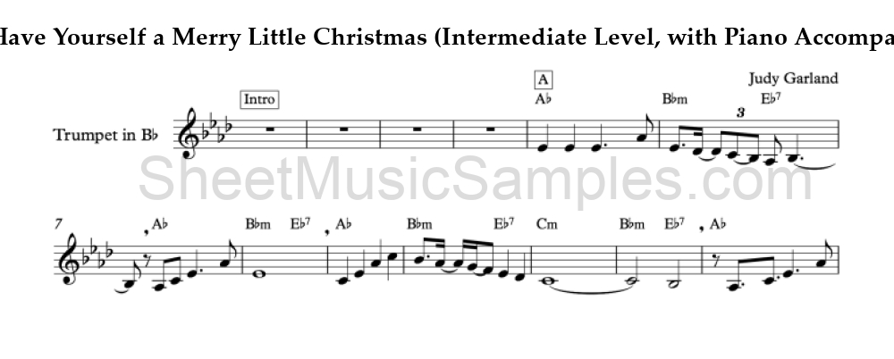 Have Yourself a Merry Little Christmas (Intermediate Level, with Piano Accompaniment)