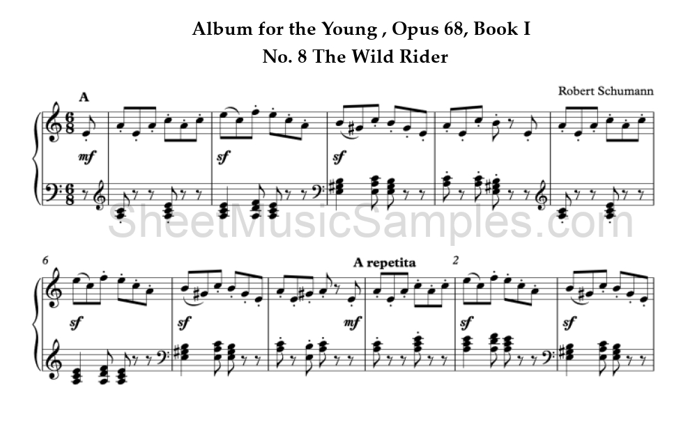 Album for the Young , Opus 68, Book I - No. 8 The Wild Rider