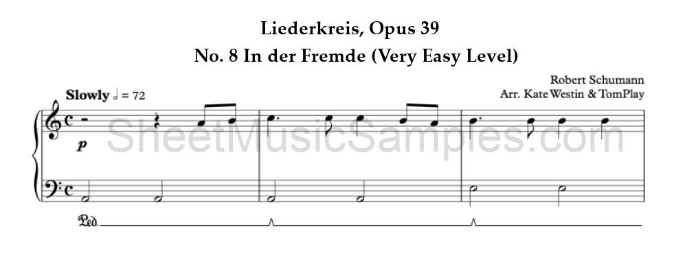 Liederkreis, Opus 39 - No. 8 In der Fremde (Very Easy Level)