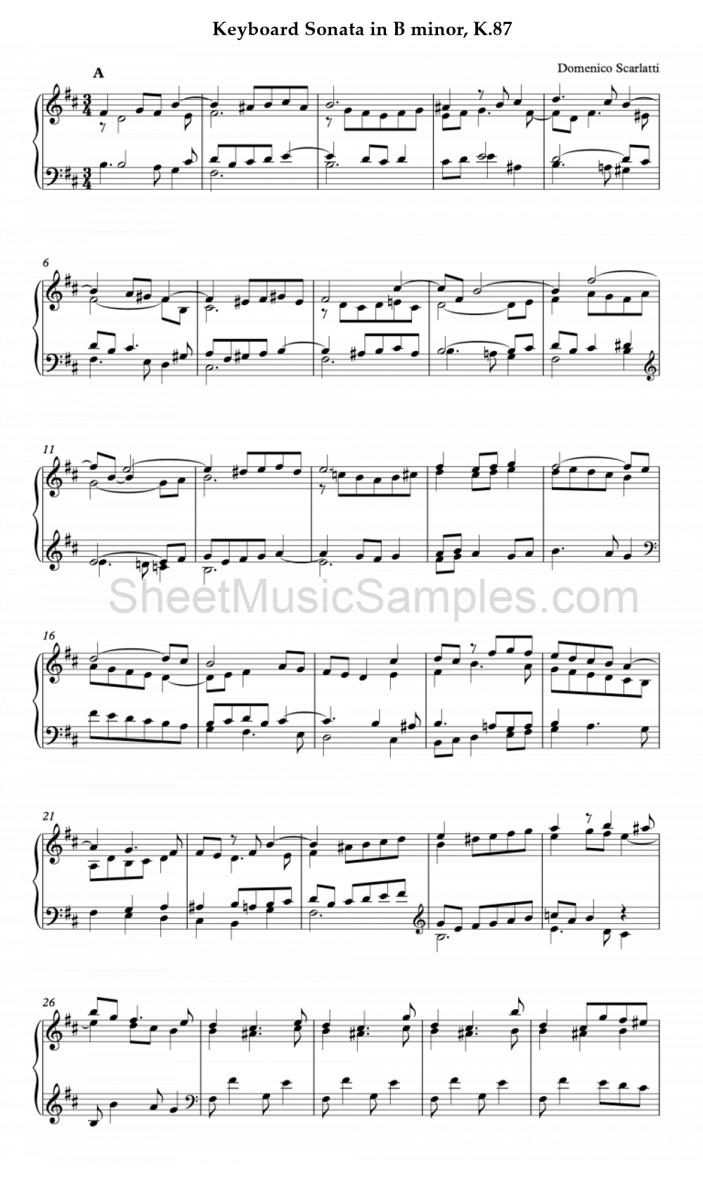 Keyboard Sonata in B minor, K.87