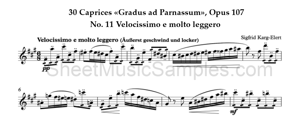 30 Caprices «Gradus ad Parnassum», Opus 107 - No. 11 Velocissimo e molto leggero