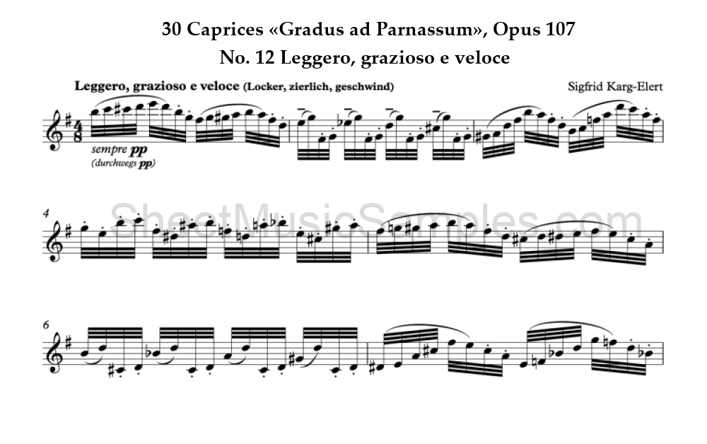 30 Caprices «Gradus ad Parnassum», Opus 107 - No. 12 Leggero, grazioso e veloce