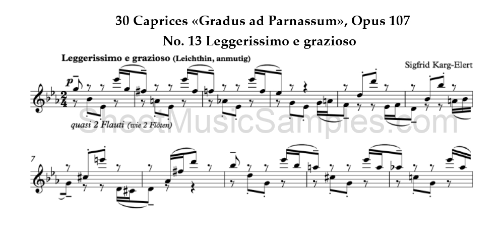 30 Caprices «Gradus ad Parnassum», Opus 107 - No. 13 Leggerissimo e grazioso