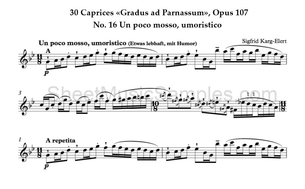 30 Caprices «Gradus ad Parnassum», Opus 107 - No. 16 Un poco mosso, umoristico