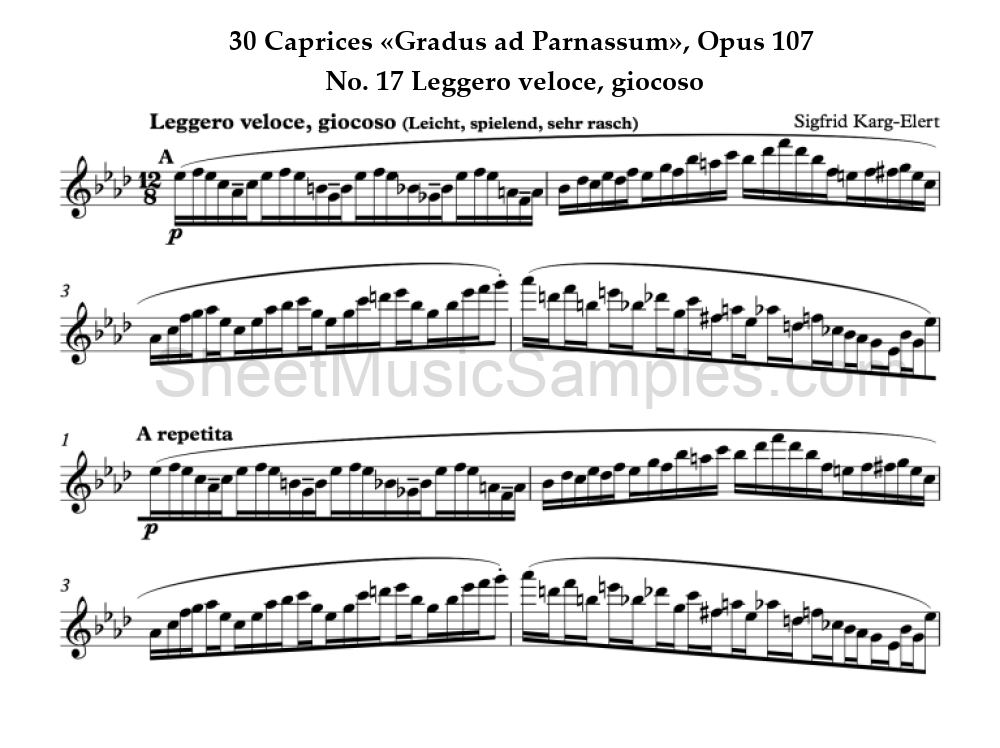 30 Caprices «Gradus ad Parnassum», Opus 107 - No. 17 Leggero veloce, giocoso