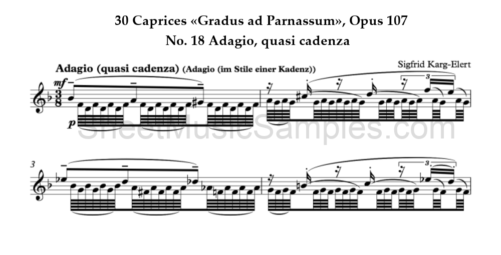 30 Caprices «Gradus ad Parnassum», Opus 107 - No. 18 Adagio, quasi cadenza