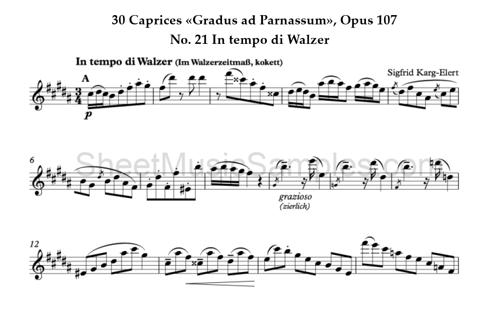 30 Caprices «Gradus ad Parnassum», Opus 107 - No. 21 In tempo di Walzer