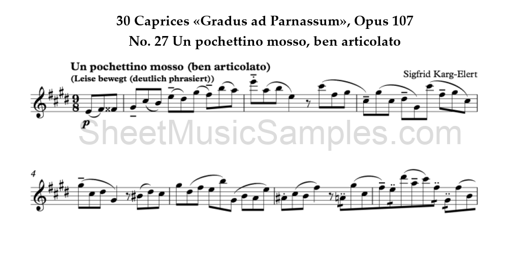 30 Caprices «Gradus ad Parnassum», Opus 107 - No. 27 Un pochettino mosso, ben articolato