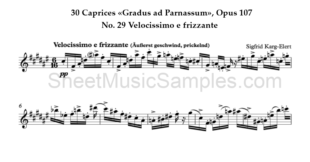 30 Caprices «Gradus ad Parnassum», Opus 107 - No. 29 Velocissimo e frizzante