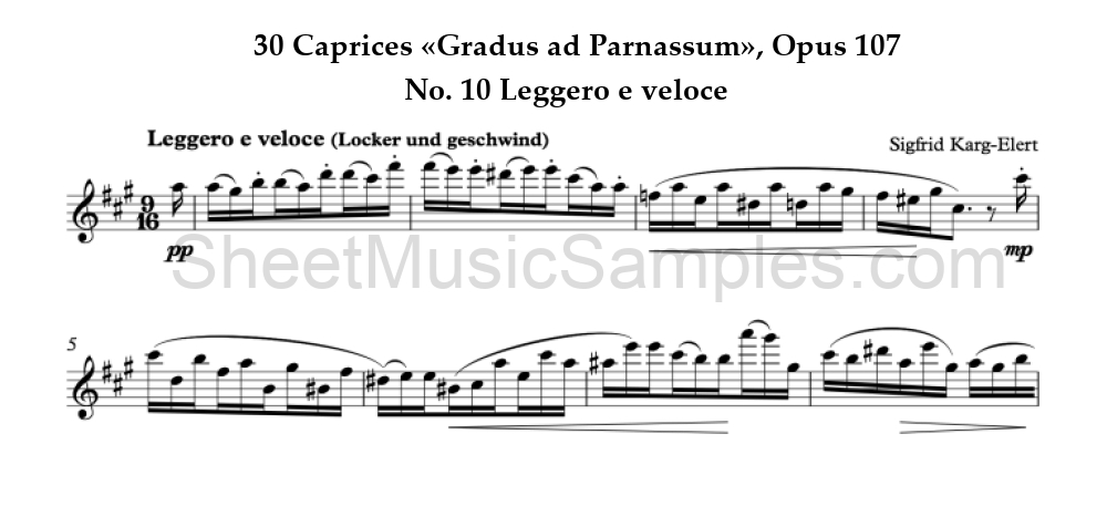 30 Caprices «Gradus ad Parnassum», Opus 107 - No. 10 Leggero e veloce