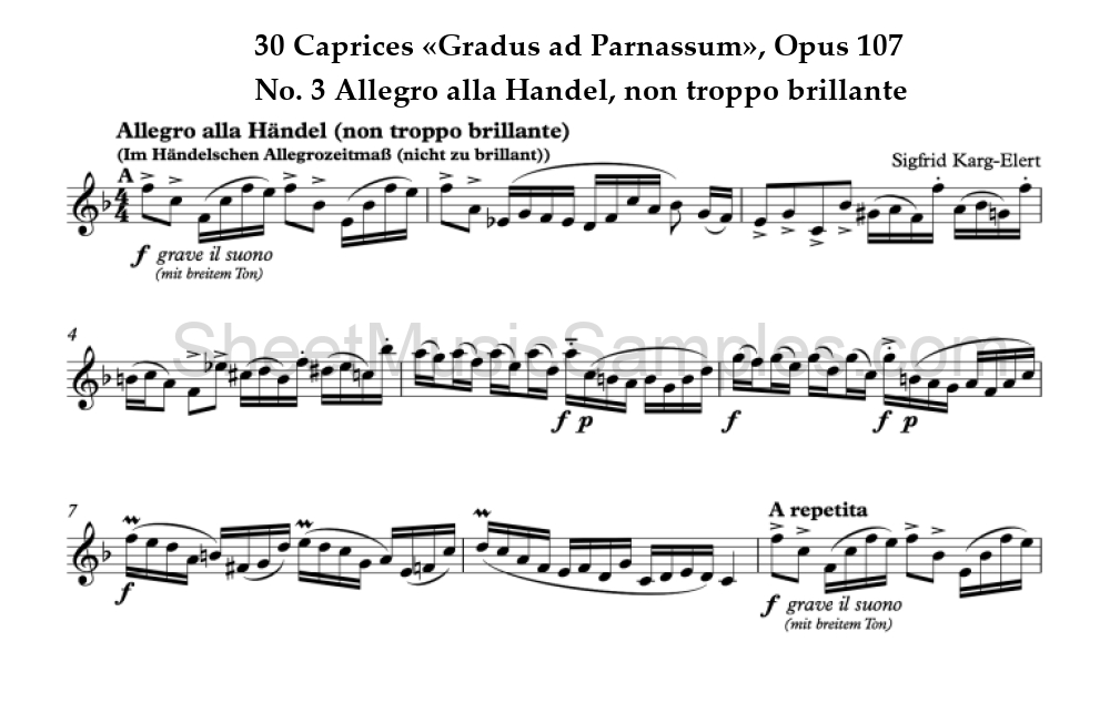 30 Caprices «Gradus ad Parnassum», Opus 107 - No. 3 Allegro alla Handel, non troppo brillante