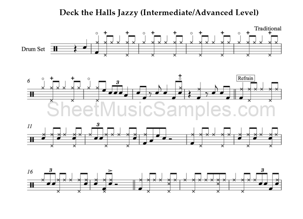 Deck the Halls Jazzy (Intermediate/Advanced Level)