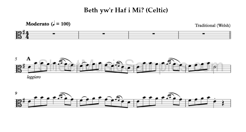 Beth yw'r Haf i Mi? (Celtic)