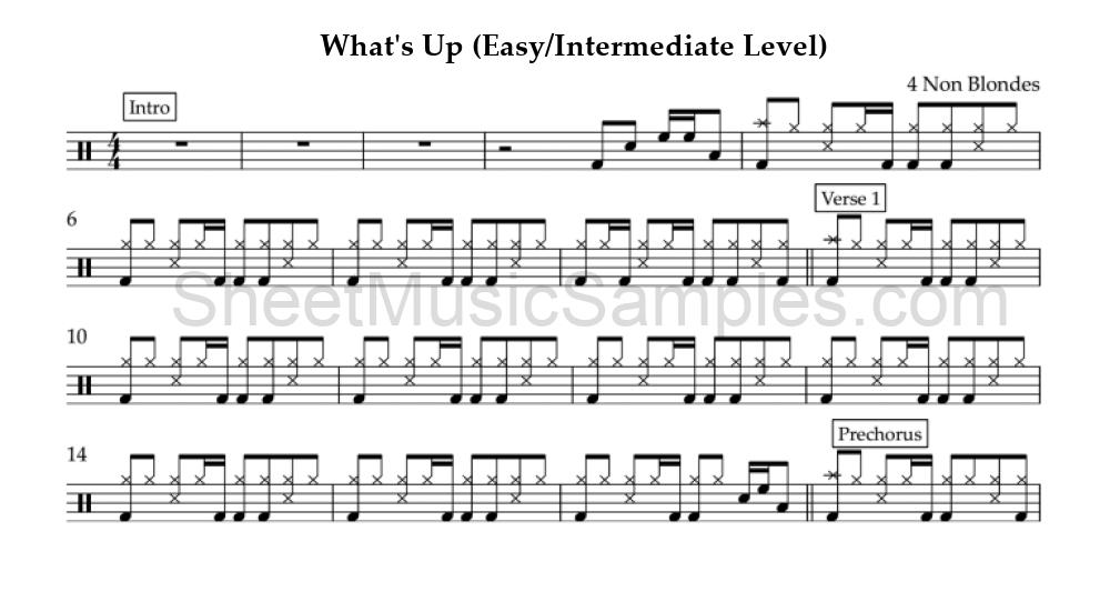 What's Up (Easy/Intermediate Level)