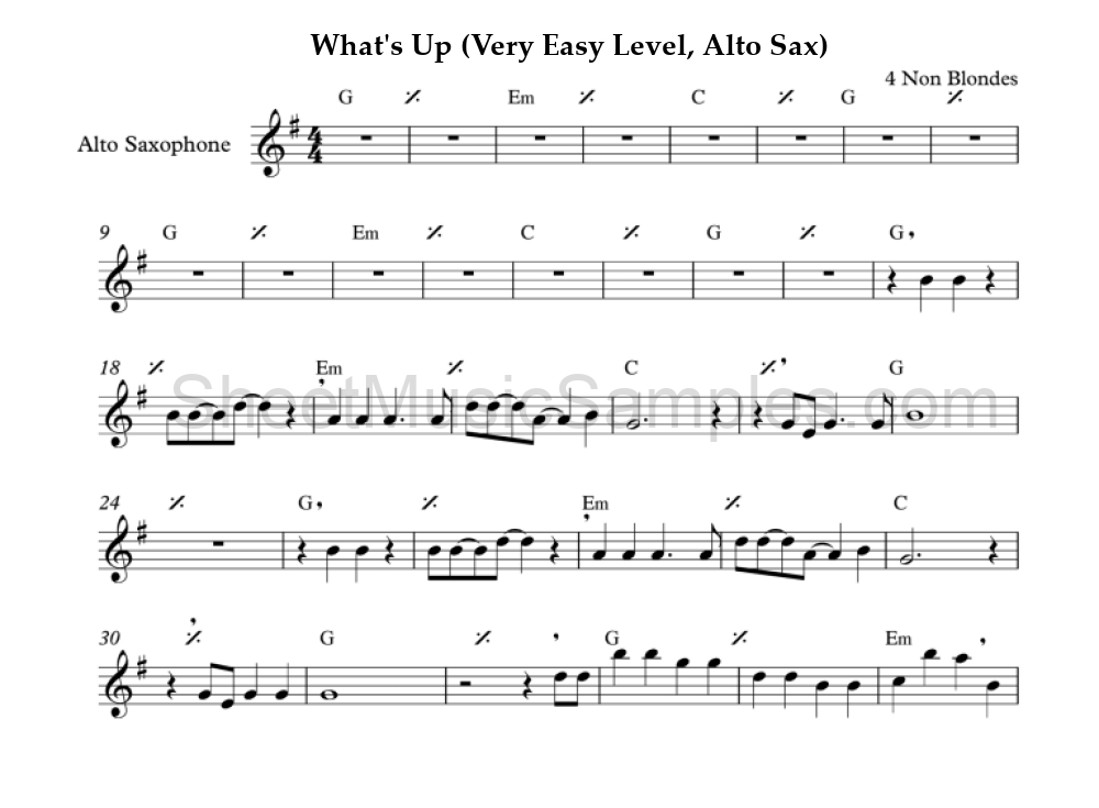 What's Up (Very Easy Level, Alto Sax)