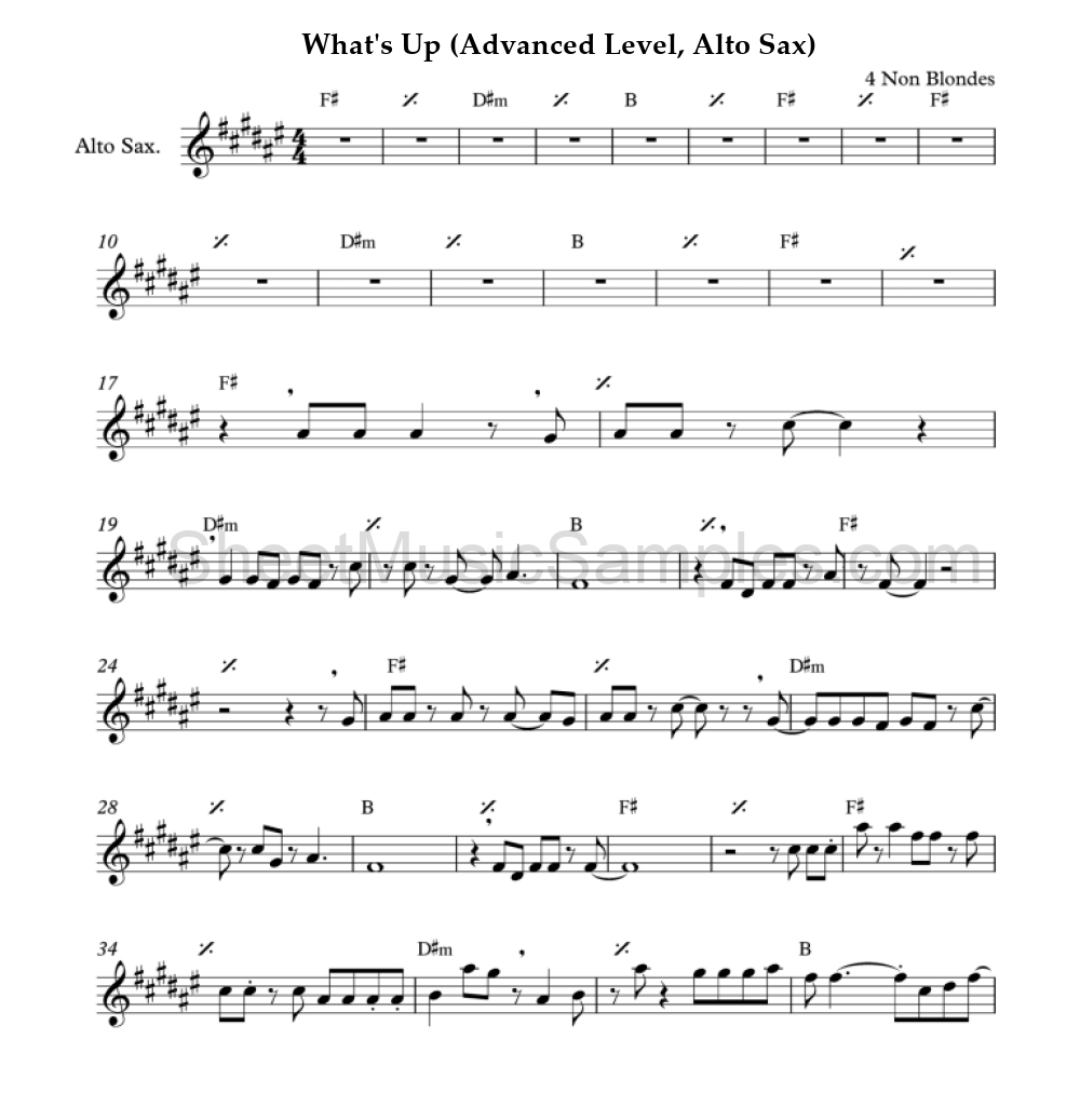 What's Up (Advanced Level, Alto Sax)