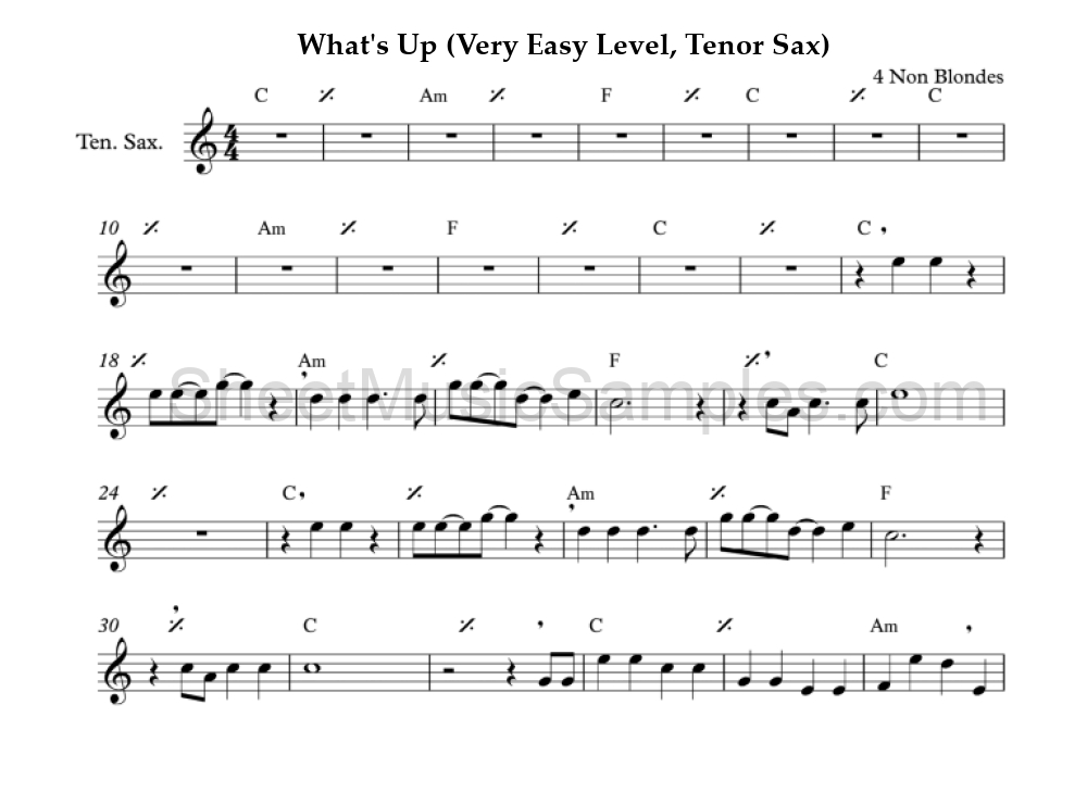 What's Up (Very Easy Level, Tenor Sax)