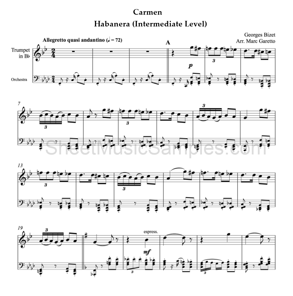 Carmen - Habanera (Intermediate Level)