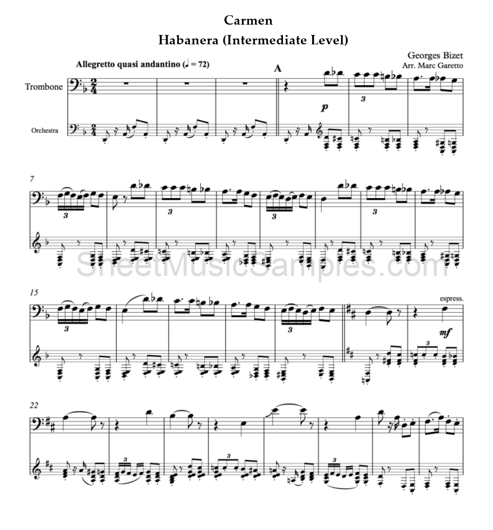 Carmen - Habanera (Intermediate Level)