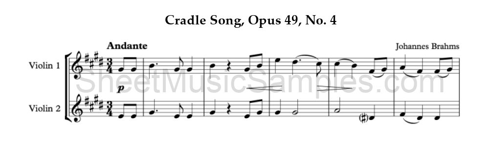 Cradle Song, Opus 49, No. 4