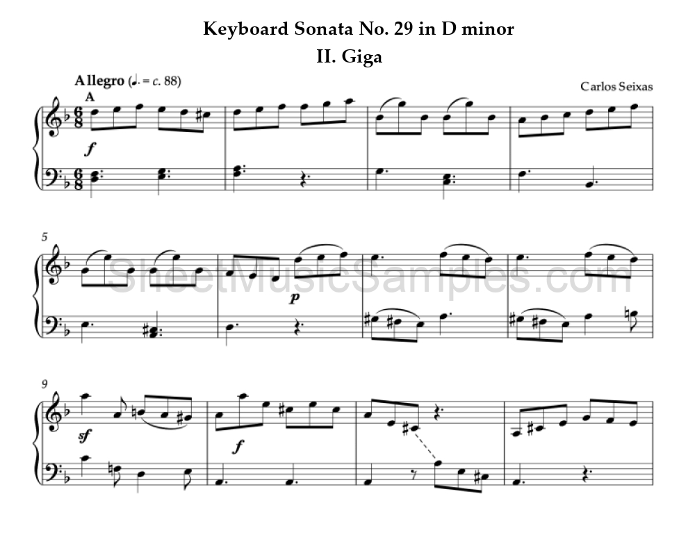 Keyboard Sonata No. 29 in D minor - II. Giga