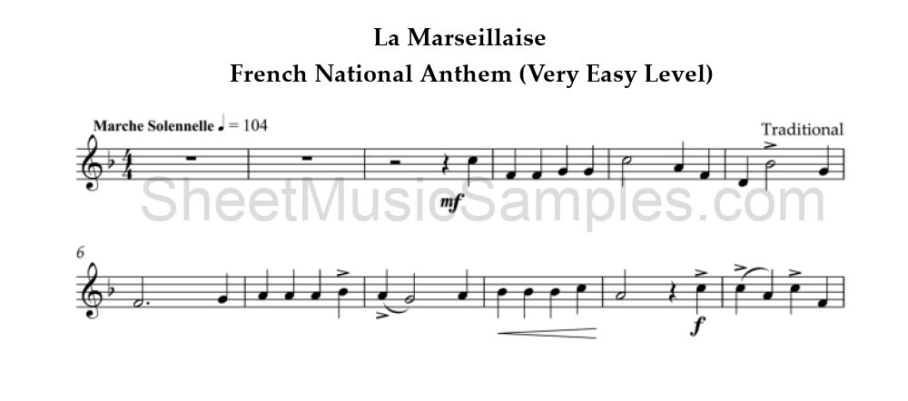 La Marseillaise - French National Anthem (Very Easy Level)