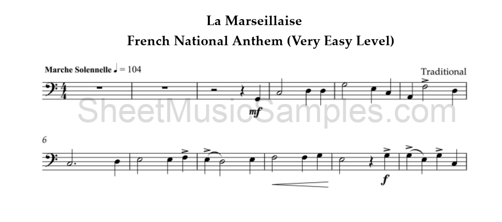 La Marseillaise - French National Anthem (Very Easy Level)