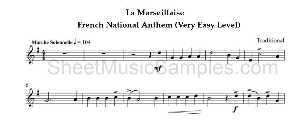 La Marseillaise - French National Anthem (Very Easy Level)