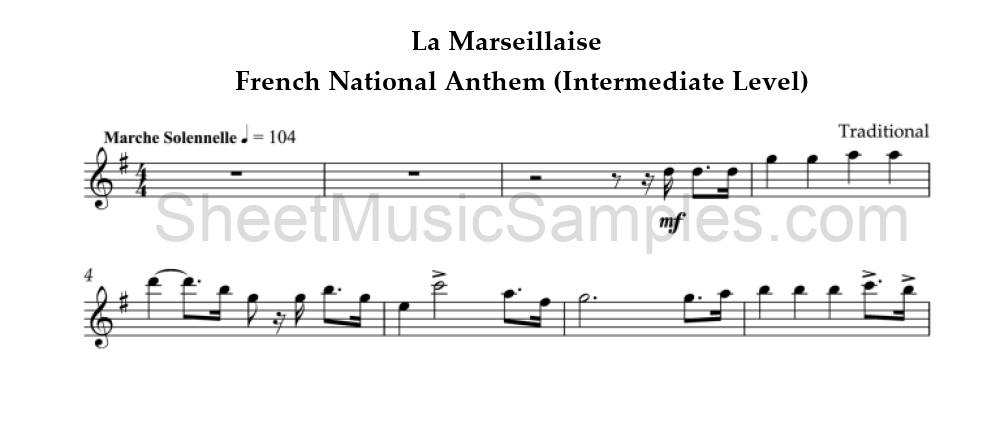 La Marseillaise - French National Anthem (Intermediate Level)