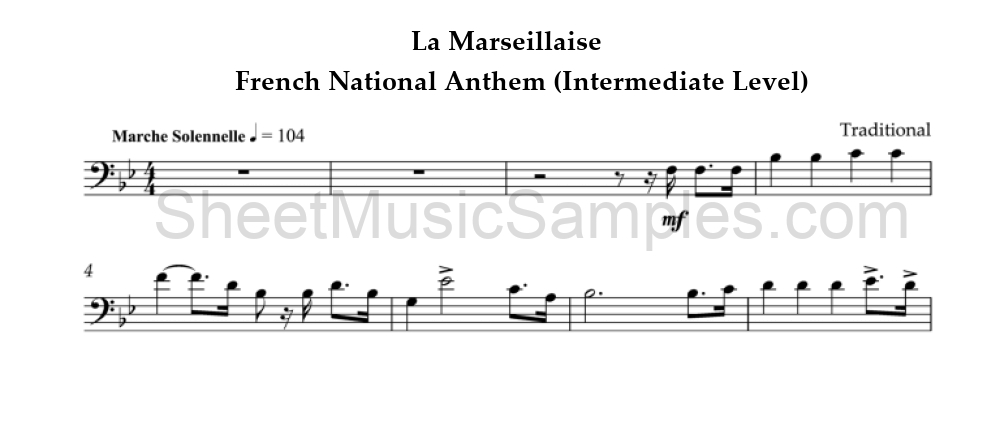 La Marseillaise - French National Anthem (Intermediate Level)