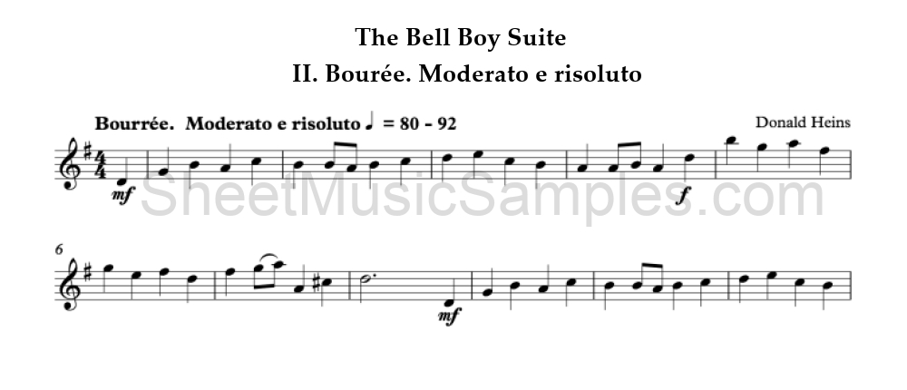 The Bell Boy Suite - II. Bourée. Moderato e risoluto