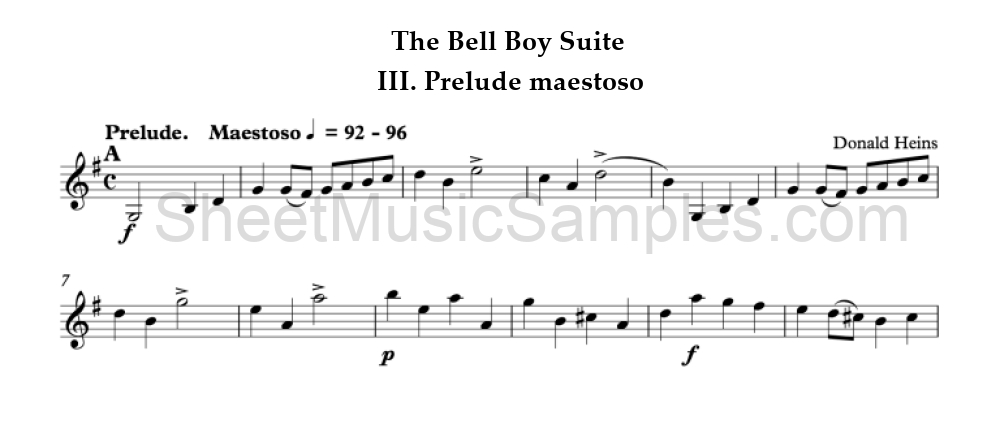 The Bell Boy Suite - III. Prelude maestoso