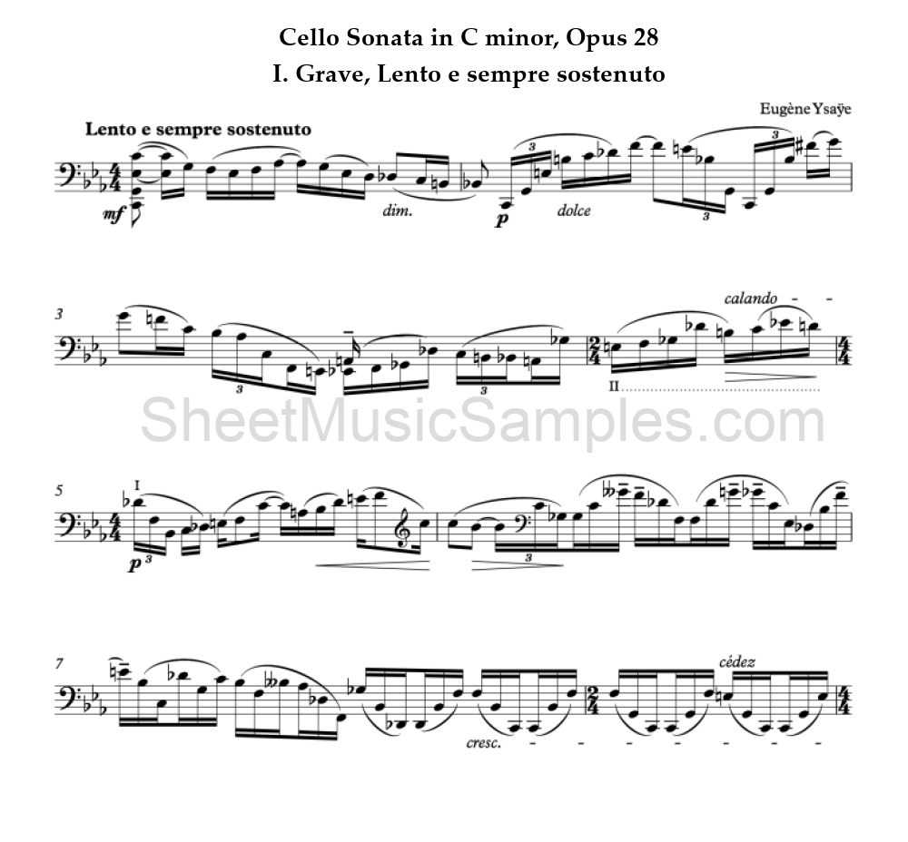 Cello Sonata in C minor, Opus 28 - I. Grave, Lento e sempre sostenuto