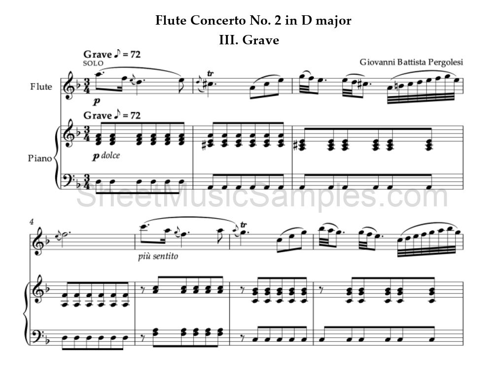 Flute Concerto No. 2 in D major - III. Grave