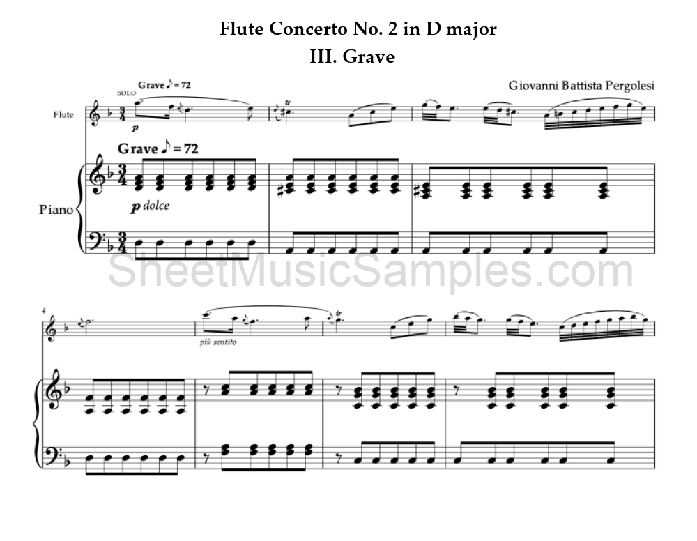 Flute Concerto No. 2 in D major - III. Grave